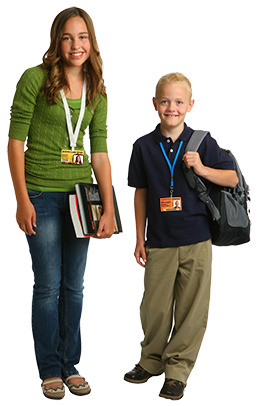 School Kids with ID Badges School Kids with ID Badges