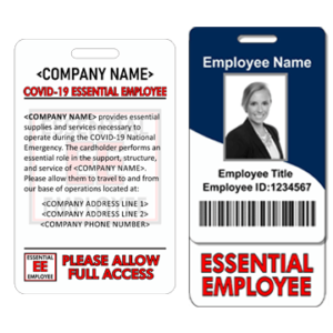 Essential Employee Badge COVID-19 Supplies