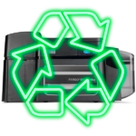 Printer with recycle symbol