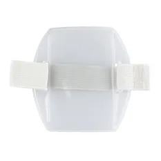 Clear Vinyl Badge Holder with White Arm Band - Vertical - 2.75" x 3.8"