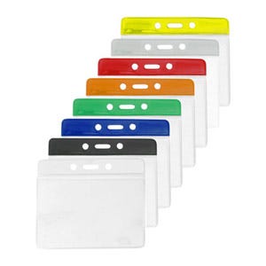 100 Bulk - Clear Vinyl ID Badge Holder - ! - Vertical Plastic Sleeve Protector for Name Cards by Specialist ID