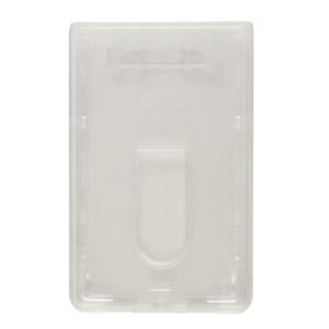 1840-6040 Clear Rigid Poly Horizontal Permanent Locking Badge Holder 50  pack | IDSuperShop