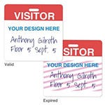 Shop Custom Clip-on ONEstep TIMEbadge Handwritten Expiring Visitor Badge - One Day