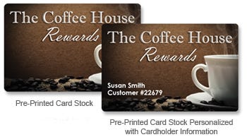 Pre-Printed Card Stock and Color Card Stock with Cardholder Information