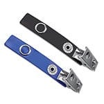 2.75" Black Vinyl 2-Hole Strap Clip & 2.75" Blue Vinyl 2-Hole Strap Clip